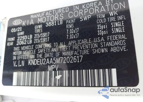 2021 Kia Seltos S z USA, uszkodzony, nr VIN KNDEU2AA5M7202617